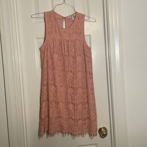 Womens M pink lace dress